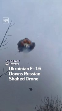 Ukrainian F-16 Downs Russian Shahed Drone