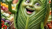 ASMR Talking Cabbage 🥬 | Walking & Lip Sync | Healthy Veggie AI Animation