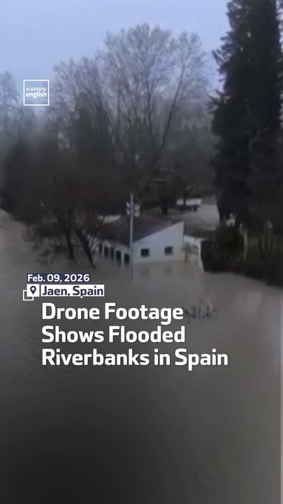 Drone Footage  Shows Flooded  Riverbanks In Spain