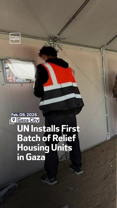 UN Installs First Batch of Relief Housing Units in Gaza