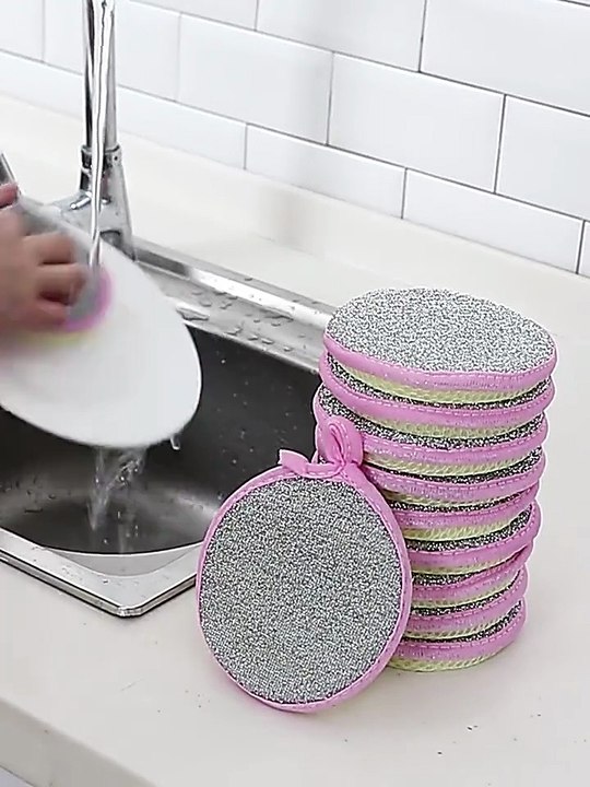 Double Side Dishwashing Sponge | Viral Kitchen Cleaning Tool