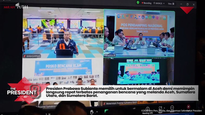 Bermalam di Aceh, Prabowo Pimpin Rapat Penanganan Bencana Saya Monitor Terus
