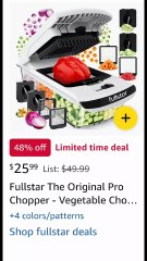 New .Fullstar The Original Pro Chopper - Vegetable Chopper and Spiralizer, Food Chopper with Container, Fruit Slicer, Kitchen Gadgets