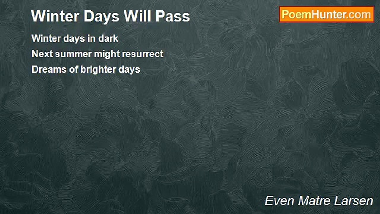Even Matre Larsen - Winter Days Will Pass