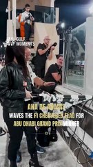 Ana De Armas Waves the F1 Chequered Flag for Abu Dhabi Grand Prix Winner