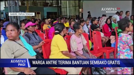 Ratusan Warga Nabire Antre Terima Bantuan Sembako Gratis