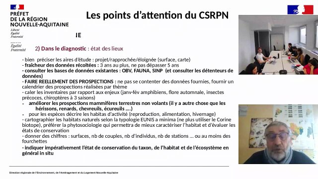 Webinaire DREAL espèces protégées 2025 - Attentes CSRPN CNPN - DREAL Nouvelle-Aquitaine
