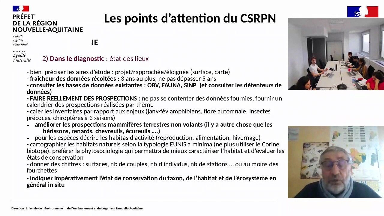 Webinaire DREAL espèces protégées 2025 - Attentes CSRPN CNPN - DREAL Nouvelle-Aquitaine