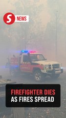 Australian bushfires raze homes in two states; firefighter dies