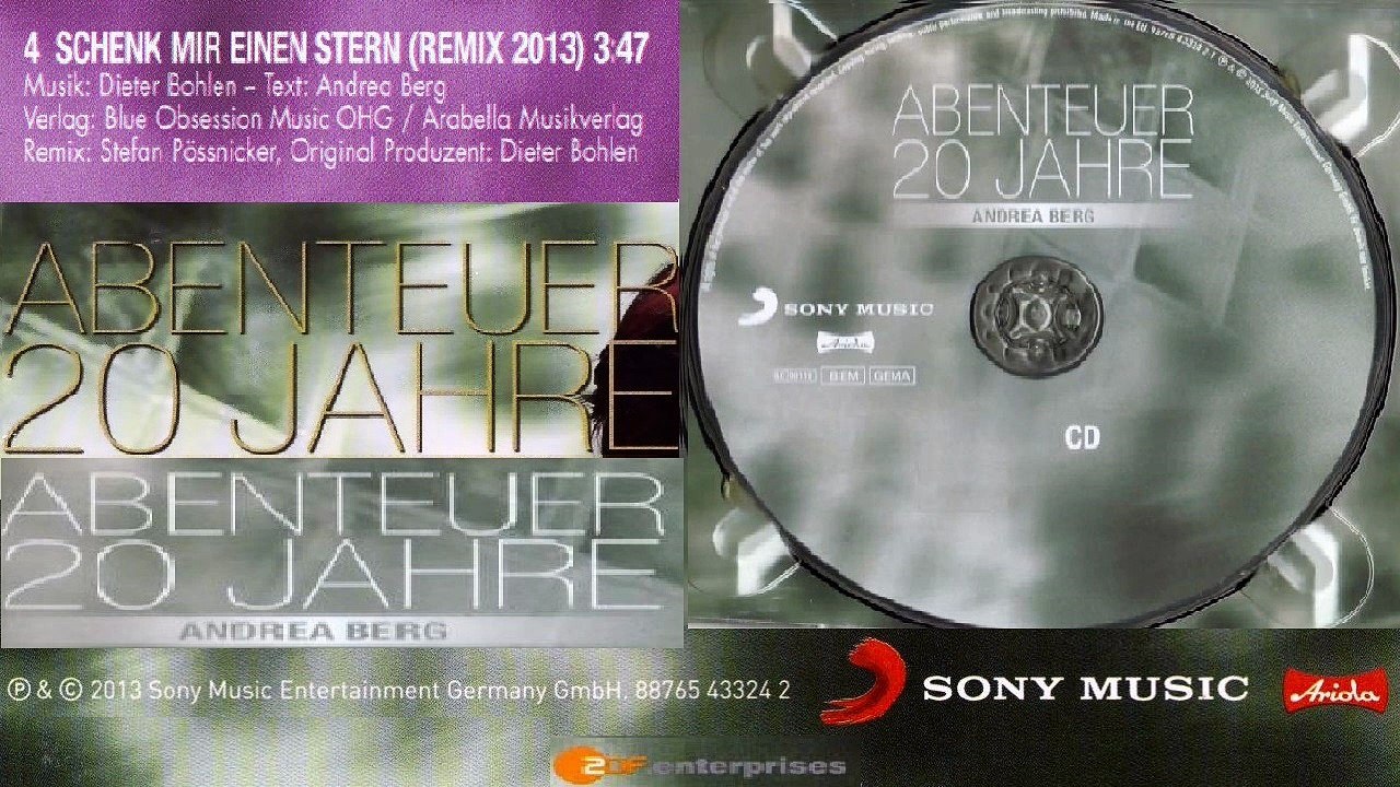ANDREA BERG — MIR EINEN STERN (REMIX 213) 3:47 | Von ANDREA BERG – ABENTEUER 20 JAHRE · (2012) · CD