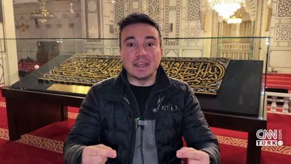 Bu görüntüler ilk defa CNN TÜRK'te: İşte Suriye'deki Emevi Camii'ne hediye edilen Kâbe örtüsü