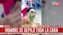 Se depiló la cara entera y su expresión de sufrimiento se hizo viral en las redes