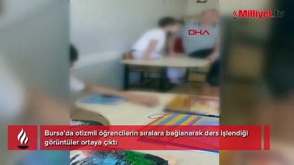 Bursa'da skandal görüntüler! Öğrencileri iple bağlayıp ders işlediler