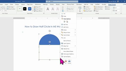 How to Draw Half Circle in MS Word (2 Methods)