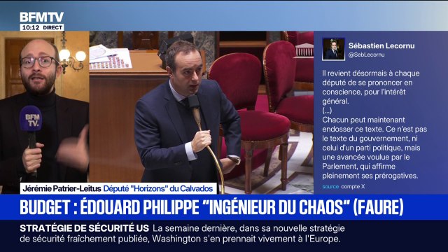 Budget: Les députés Horizons ne souhaitent pas voter en faveur de ce projet de loi , explique Jérémie Patrier-Leitus