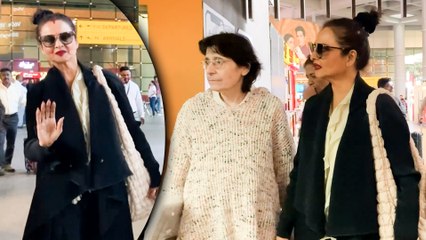 Rekha Ji: The Evergreen Actress Gets Snapped At Mumbai Airport - Showers Blessings On Paps & Fans