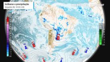 Segunda-feira, 8 de dezembro: Precipitação, nebulosidade e pressão a nível médio do mar previstos entre segunda (8) e quarta-feira (10).