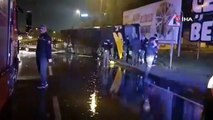 Çekmeköy'de kontrolden çıkan otobüs yan yattı
