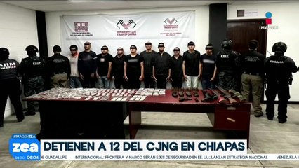 Detienen a 12 presuntos integrantes del CJNG en Chiapas