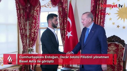 Cumhurbaşkanı Erdoğan, Filistinli yönetmen Basel Adra'yı kabul etti