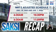 Saksi: (Part 1) Operasyon ng LRT-2, pinalawig ngayong holiday season; Malamig na temperatura; Pananambang sa Taguig