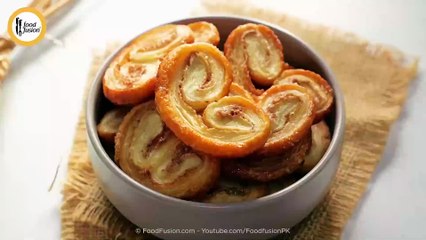 Palmiers with Puff Pastry_ Sugary Heart Biscuits  Recipe By Food Fusion