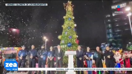 Encienden árbol navideño en la Glorieta de Insurgentes