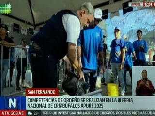 Realizaron competencias de ordeño en la III Feria Nacional de Criabúfalos Apure 2025