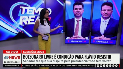 Flávio pede anistia a Jair Bolsonaro para desistir de pré-candidatura à Presidência | TEMPO REAL