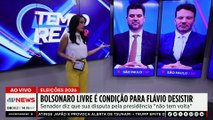 Flávio pede anistia a Jair Bolsonaro para desistir de pré-candidatura à Presidência | TEMPO REAL