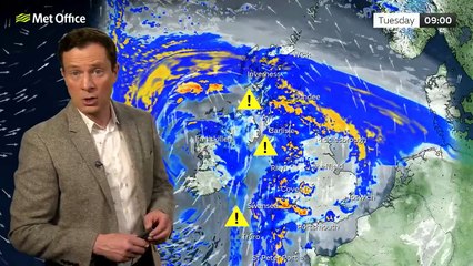 Met Office Monday Evening Weather Forecast 08/12/2025