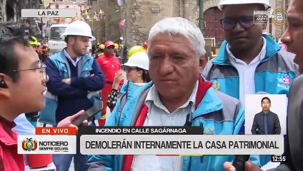Alcaldía paceña evalúa posible demolición interna de la casa patrimonial afectada por el incendio en la calle Sagárnaga