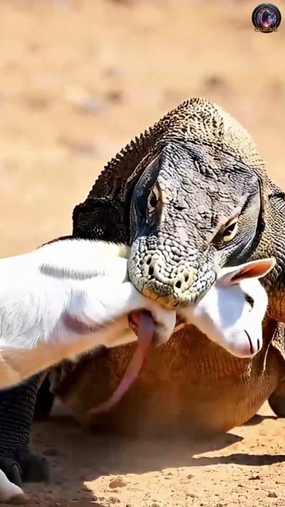 Komodo Dragon Atta4ck a Lamb! #komodo #lamb
