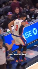 Hold my beer? Josh Hart said hold my son