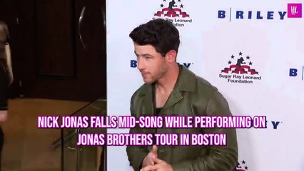 Nick Jonas Falls Mid-Song While Performing On Jonas Brothers Tour In Boston