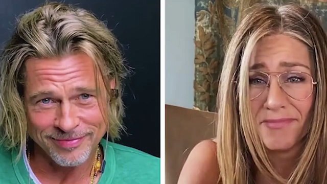 Brad Pitt & Jennifer Aniston Flirt In Virtual Table Read & TikTok Downloads Get Banned