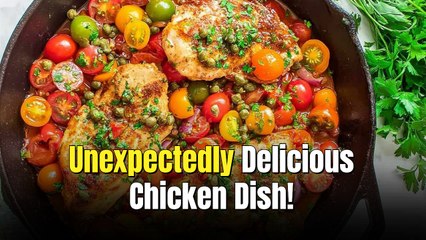 Simple Chicken and Tomatoes Skillet with Garlic and Capers