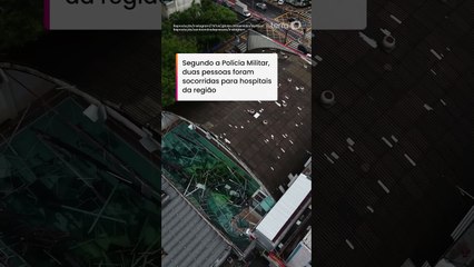 Cobertura de academia desaba após temporal em São Paulo; vídeos mostram destruição #shorts