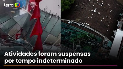 Cobertura de academia desaba após temporal em São Paulo; vídeos mostram destruição