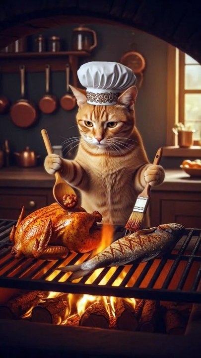 cat cooking well #cat #cute #cutecat #funny #catvideos #catshorts