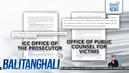 Apela ni FPRRD kaugnay sa jurisdiction ng ICC sa kaniyang kaso, ipinababasura ng prosecutor at kampo ng mga biktima | Balitanghali