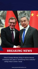 Japan threatening us militarily, China tells German foreign minister
