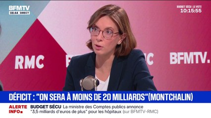 5 à 10 milliards manquants sur le budget: "Il y a trois hypothèses: la fraude à la TVA, les petits colis (...) et tous les enjeux liés à notre consommation", estime Amélie de Montchalin