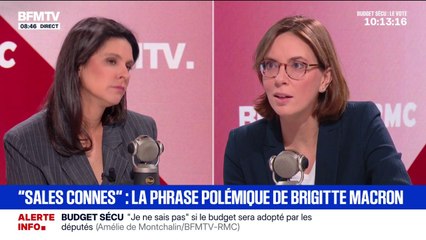 Propos de Brigitte Macron contre des militantes féministes: pour Amélie De Montchalin "ce n'est pas un langage qui a vocation à être dans le débat public" mais comprend que l'interruption du spectacle d'Ary Abittan puisse "amener de l'agacement"