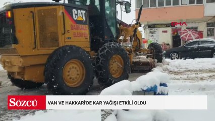 Van ve Hakkari'de kar yağışı etkili oldu; 12 yerleşim yeri ulaşıma kapandı