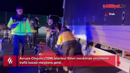 İstanbul TEM Otoyolu'nda sıkışmalı zincirleme kaza: 4 yaralı