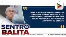 LTFRB, may crackdown vs. mga TNVS na gumagamit ng 'tempo' o 'temporary permits'
