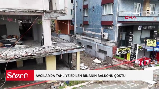 Avcılar'da tahliye edilen binanın balkonu çöktü