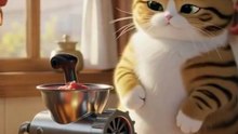 Chef Cat Grinding Meat Like a Pro 😂🐱 | Funny Cat Cooking Moment