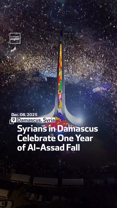 Syrians in Damascus Celebrate One Year of Al-Assad Fall